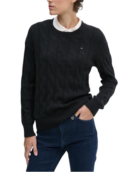 Maglioncino in lana a trecce Tommy Hilfiger | WW0WW43586BDS